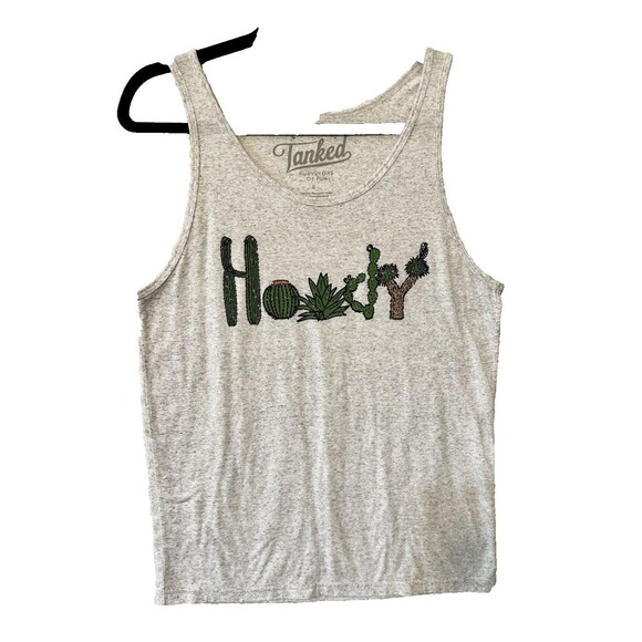 Tanked Apparel Womens Tank Top Howdy Austin Gray Muscle Tee Size Small - Picture 1 of 7